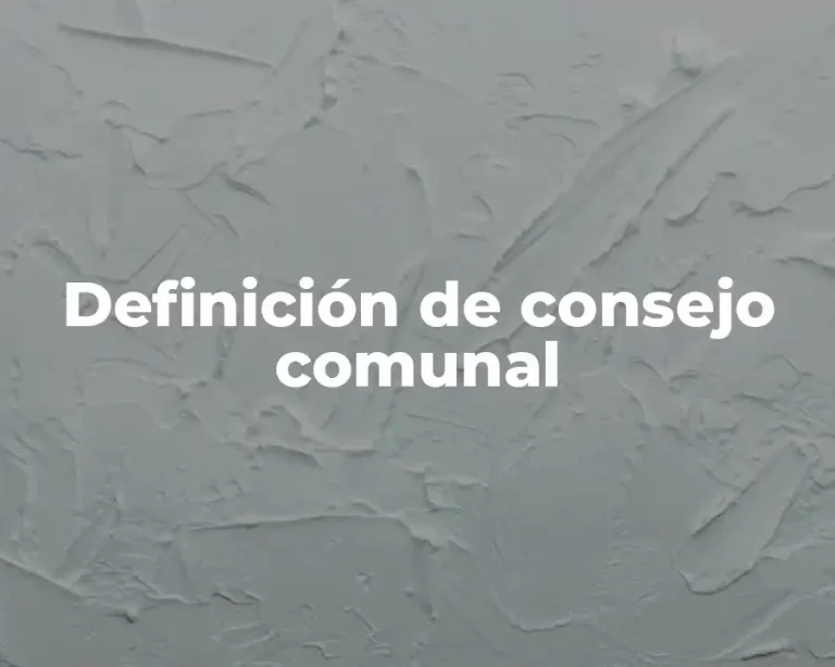 Definición de consejo comunal