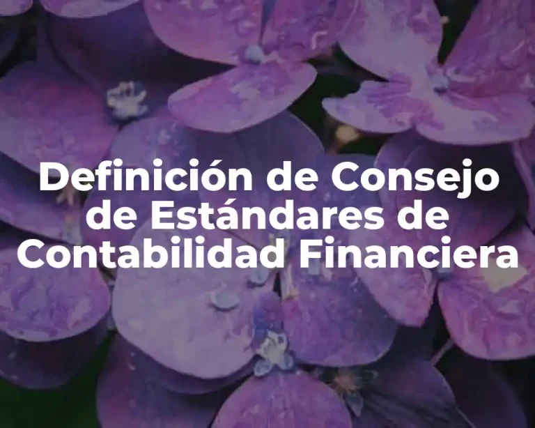 Definición de Consejo de Estándares de Contabilidad Financiera