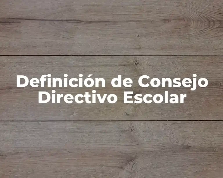 Definición de Consejo Directivo Escolar