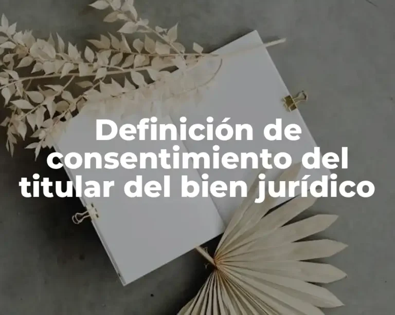 Definición de consentimiento del titular del bien jurídico