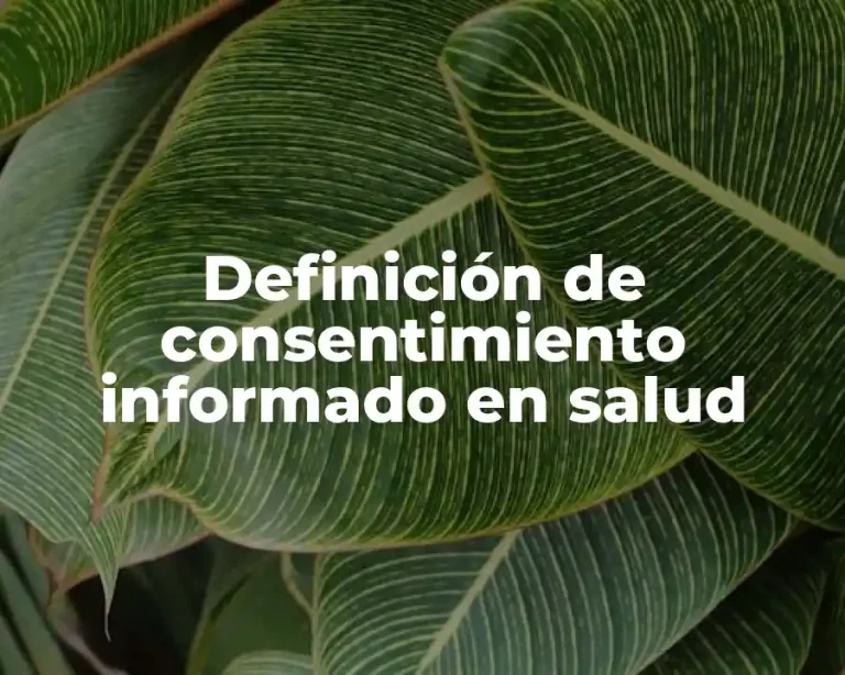Definición de consentimiento informado en salud