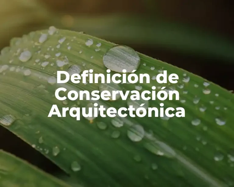 Definición de Conservación Arquitectónica