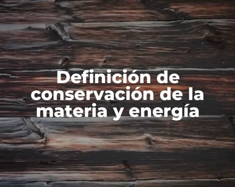 Definición de conservación de la materia y energía