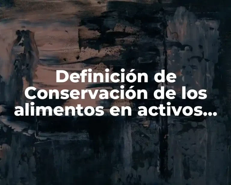 Definición de Conservación de los alimentos en activos químicos