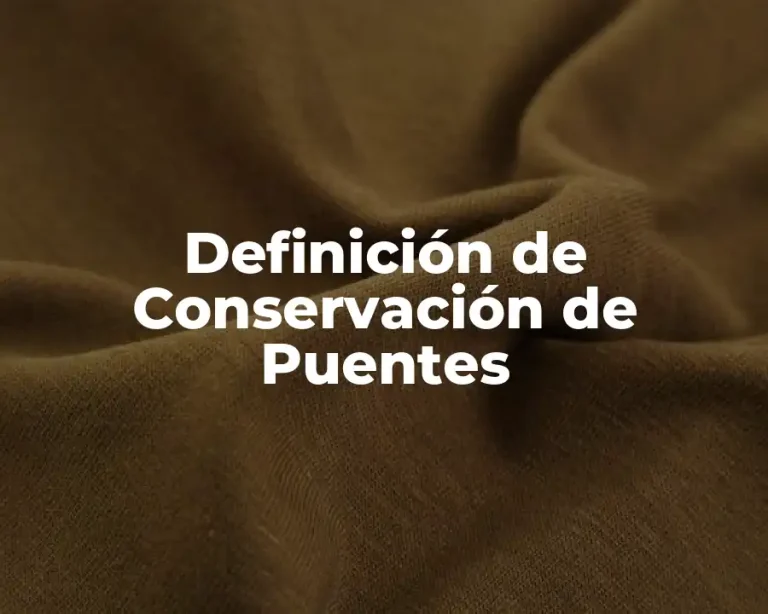 Definición de Conservación de Puentes