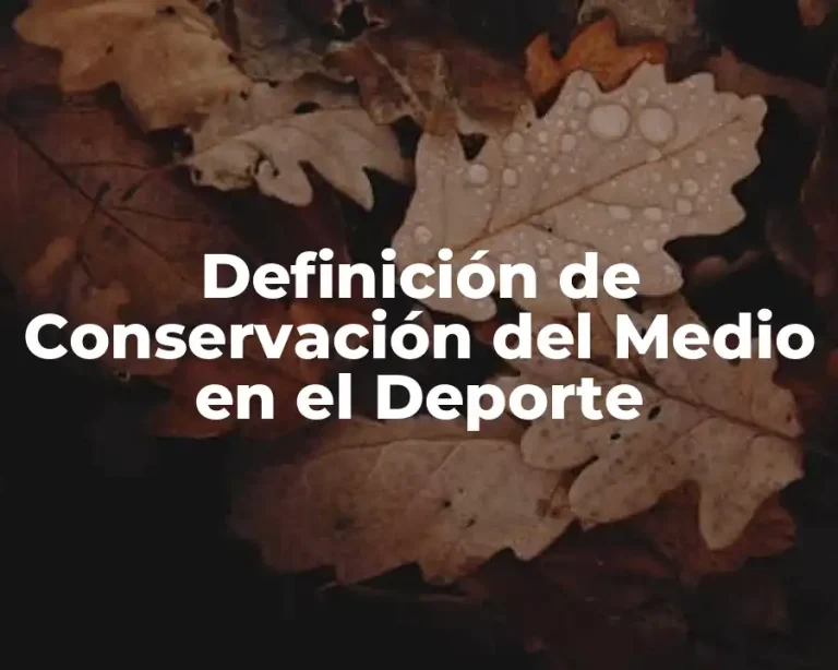 Definición de Conservación del Medio en el Deporte