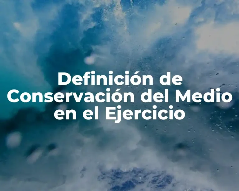 Definición de Conservación del Medio en el Ejercicio