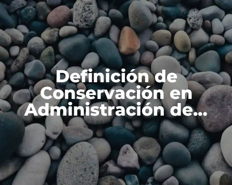 Definición de Conservación en Administración de Mantenimiento