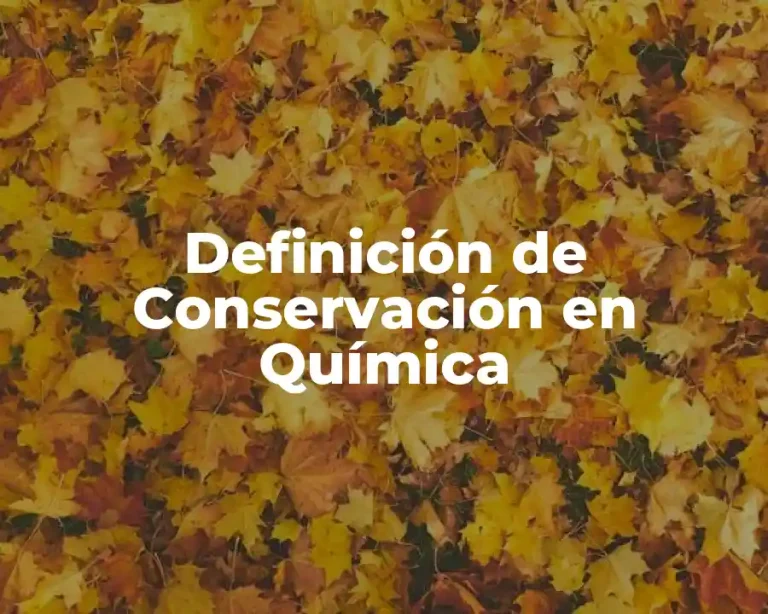 Definición de Conservación en Química