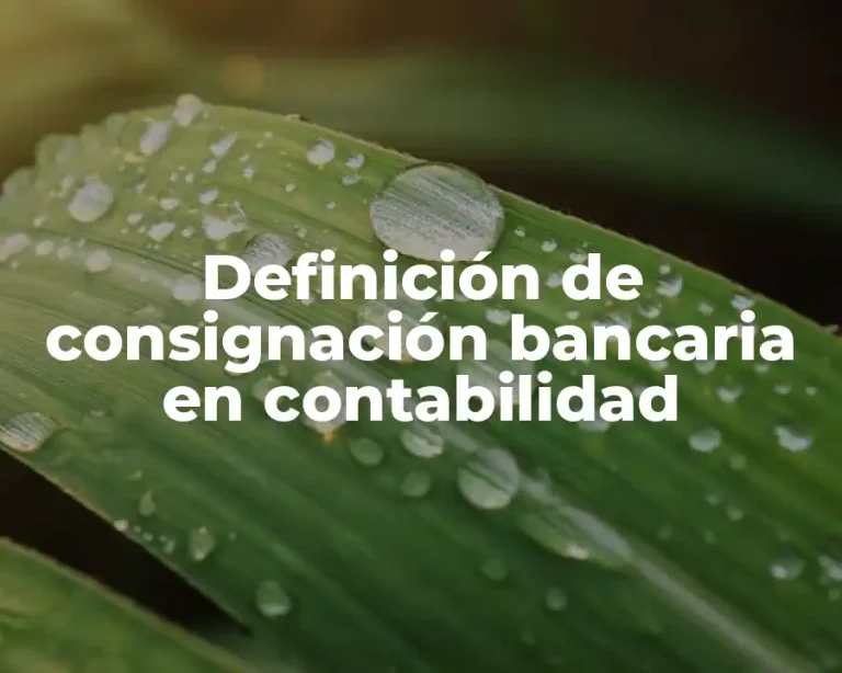 Definición de consignación bancaria en contabilidad