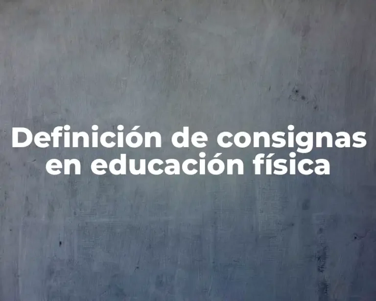 Definición de consignas en educación física