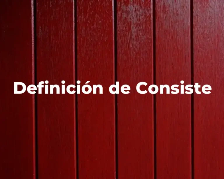 Definición de Consiste