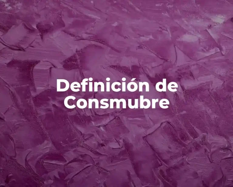 Definición de Consmubre
