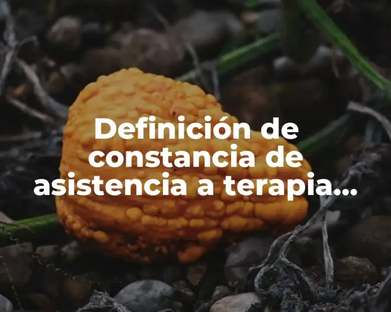 Definición de constancia de asistencia a terapia psicológica