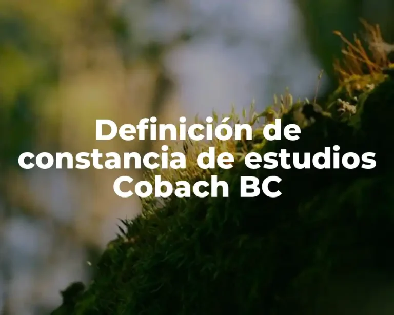 Definición de constancia de estudios Cobach BC