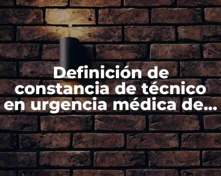 Definición de constancia de técnico en urgencia médica de Veracruz