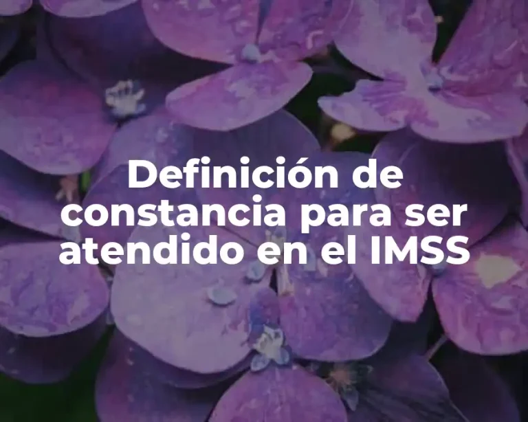 Definición de constancia para ser atendido en el IMSS