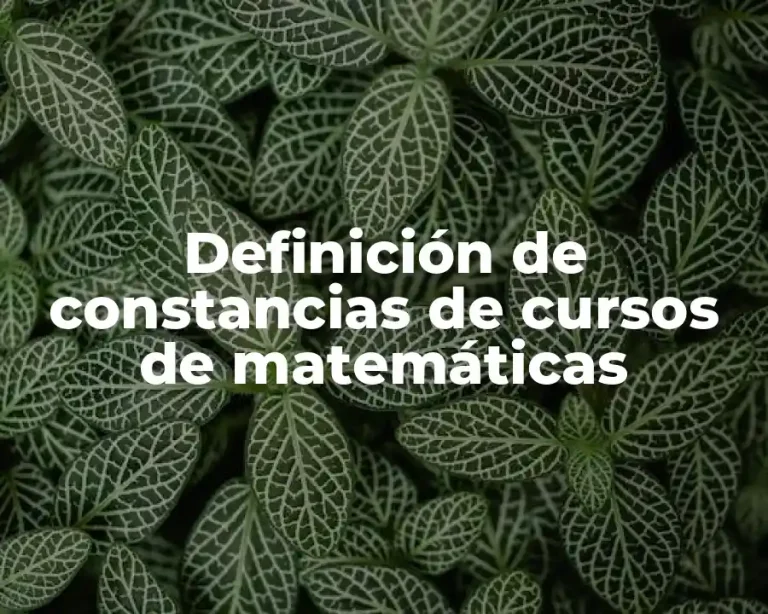 Definición de constancias de cursos de matemáticas