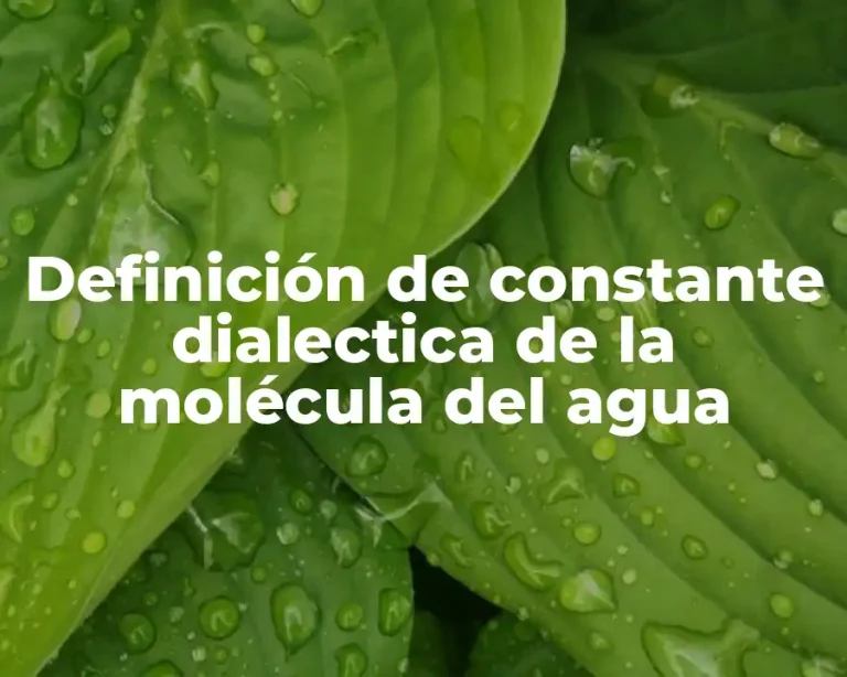 Definición de constante dialectica de la molécula del agua