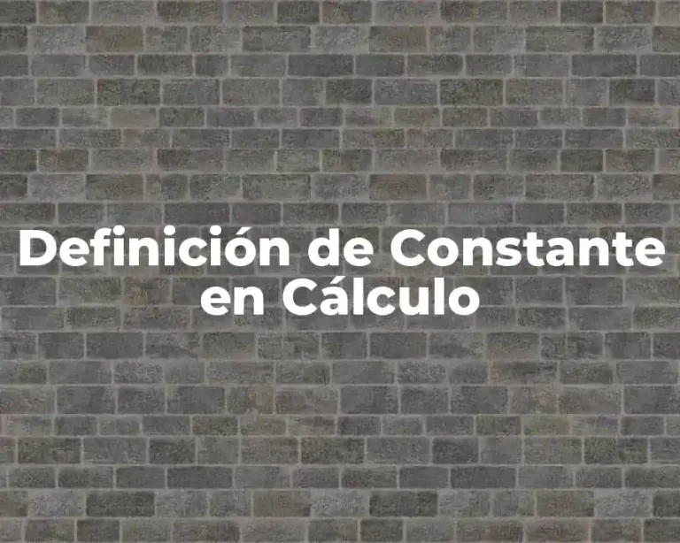 Definición de Constante en Cálculo