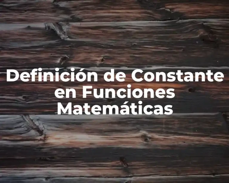 Definición de Constante en Funciones Matemáticas