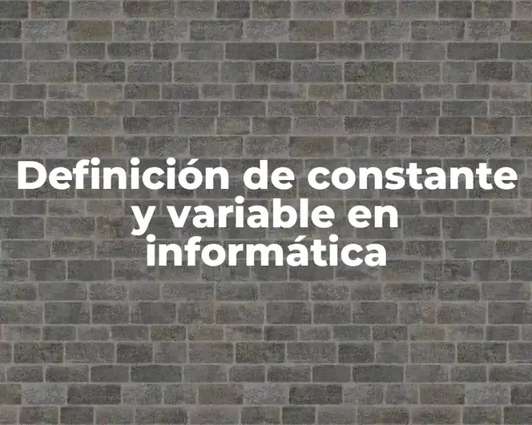 Definición de constante y variable en informática
