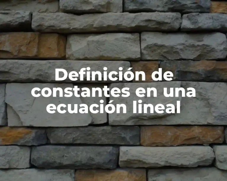 Definición de constantes en una ecuación lineal