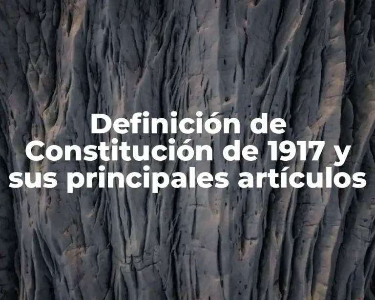 Definición de Constitución de 1917 y sus principales artículos