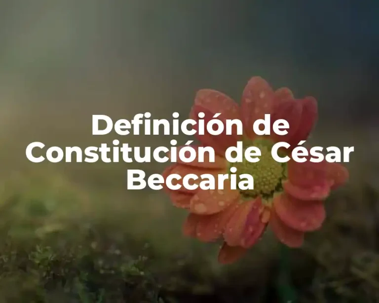Definición de Constitución de César Beccaria