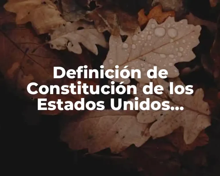 Definición de Constitución de los Estados Unidos Mexicanos