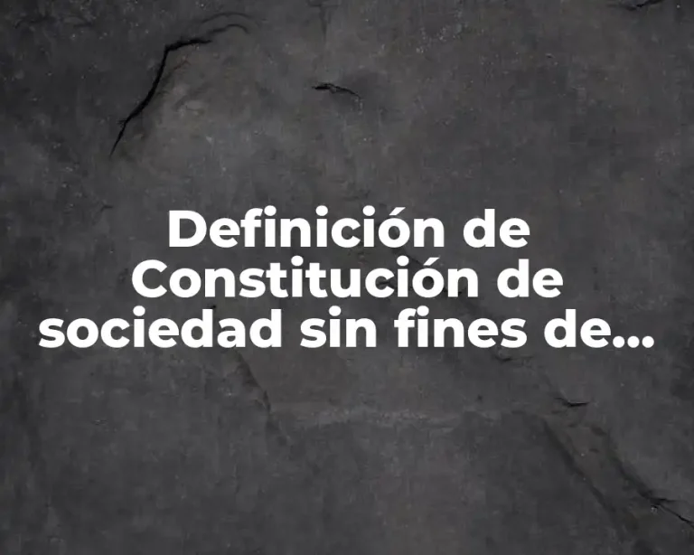 Definición de Constitución de sociedad sin fines de lucro