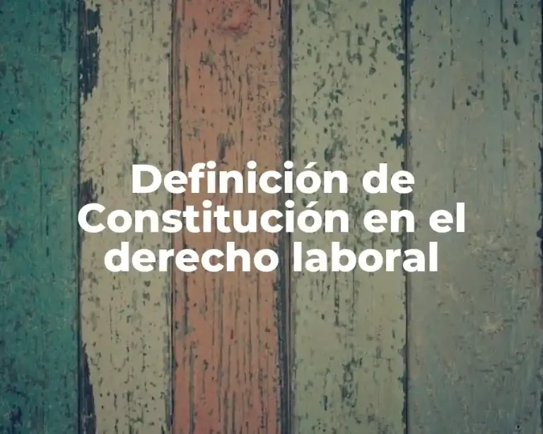 Definición de Constitución en el derecho laboral