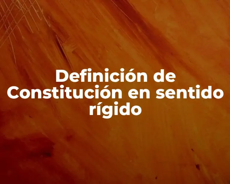 Definición de Constitución en sentido rígido