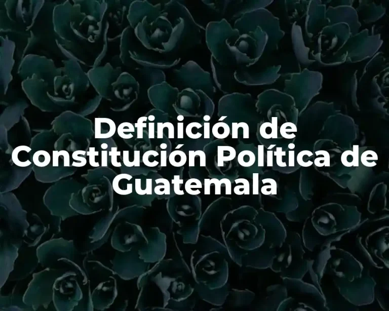 Definición de Constitución Política de Guatemala