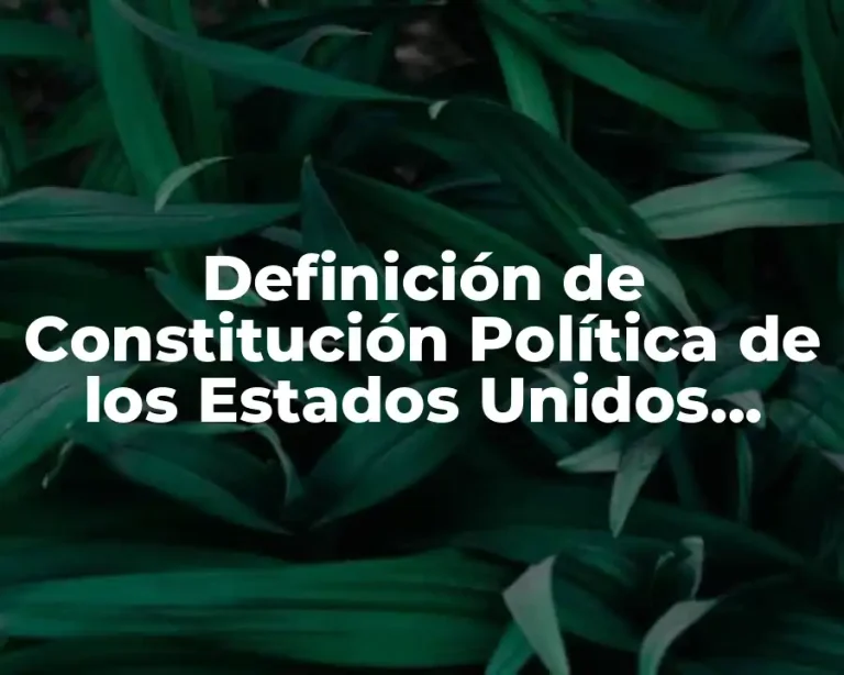 Definición de Constitución Política de los Estados Unidos Mexicanos