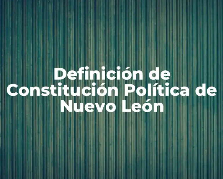 Definición de Constitución Política de Nuevo León