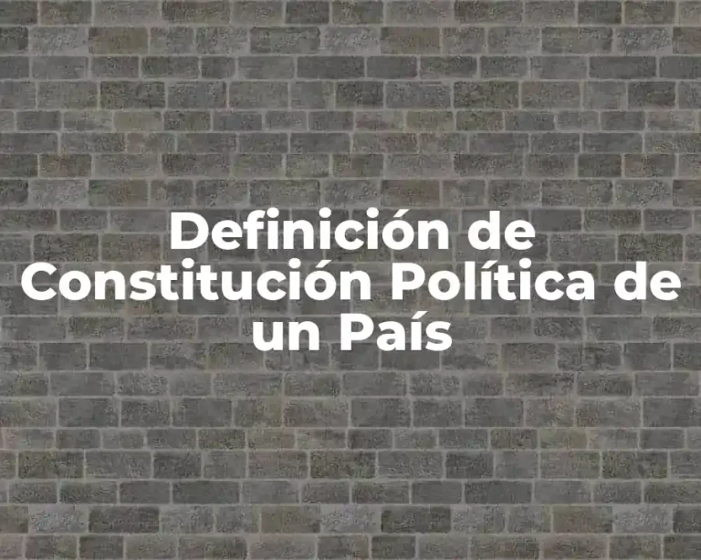 Definición de Constitución Política de un País