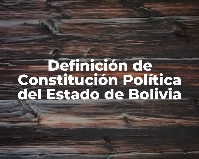 Definición de Constitución Política del Estado de Bolivia