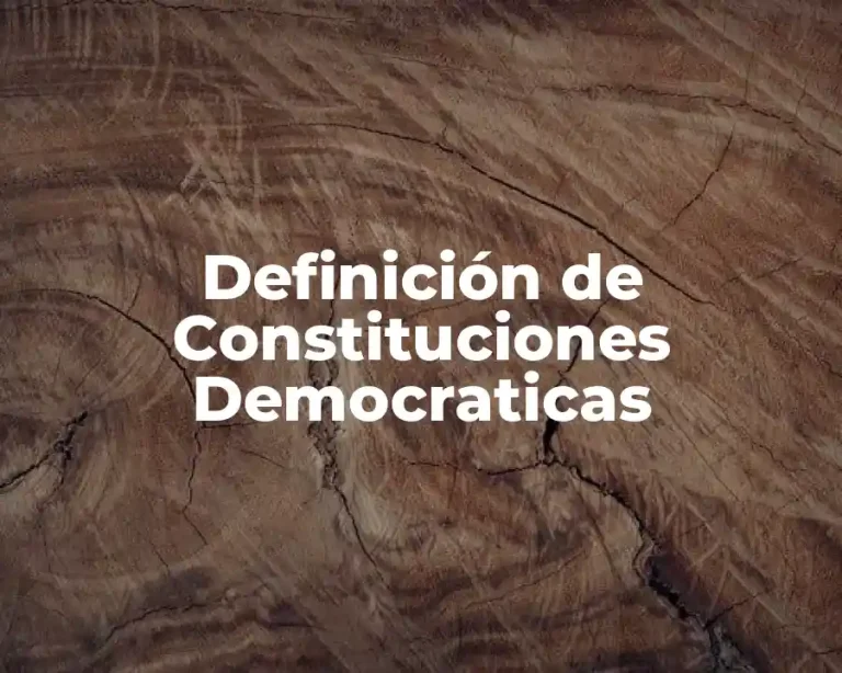 Definición de Constituciones Democraticas