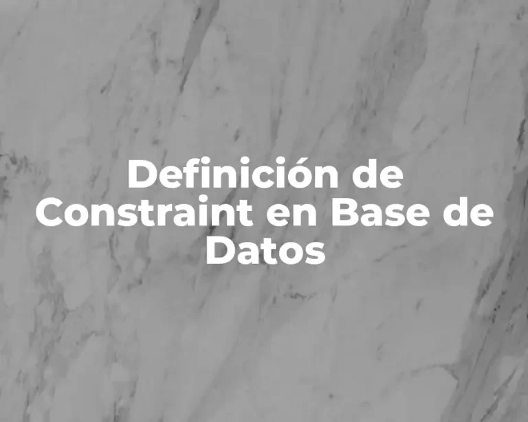 Definición de Constraint en Base de Datos