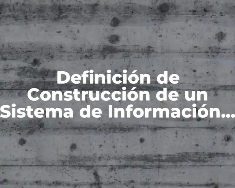 Definición de Construcción de un Sistema de Información Informatizada
