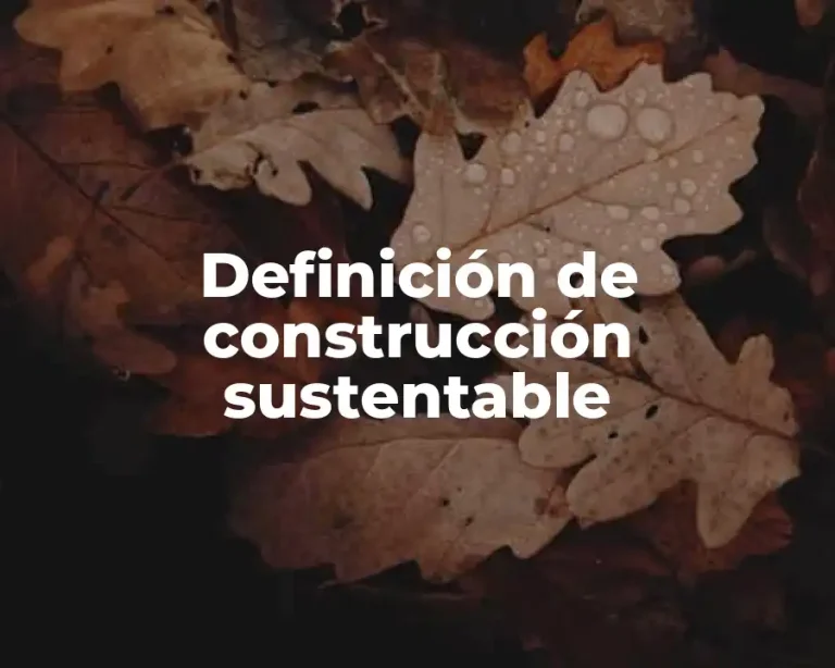 Definición de construcción sustentable