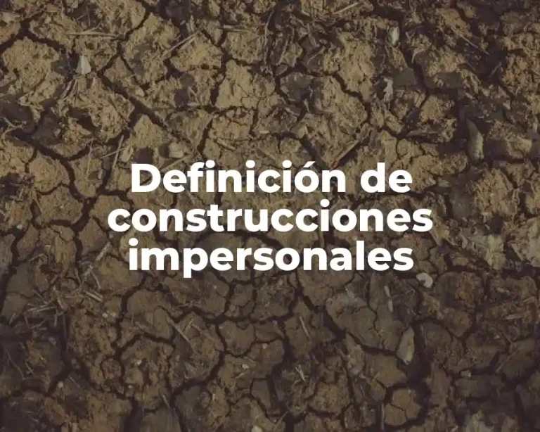 Definición de construcciones impersonales