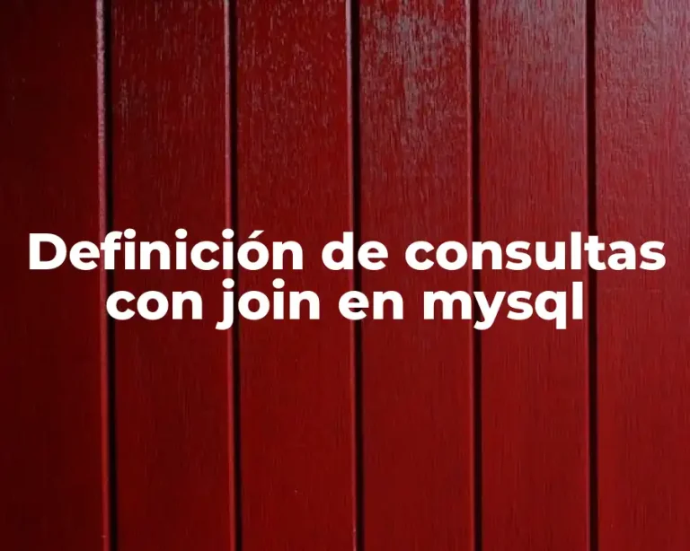Definición de consultas con join en mysql