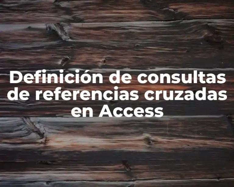 Definición de consultas de referencias cruzadas en Access