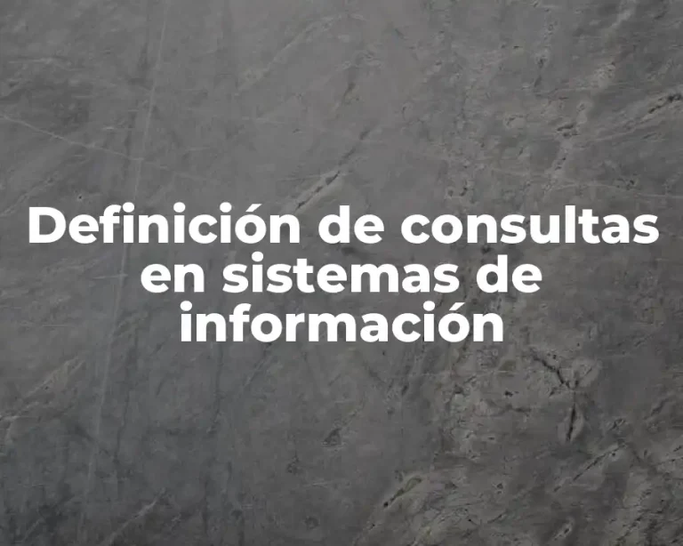 Definición de consultas en sistemas de información