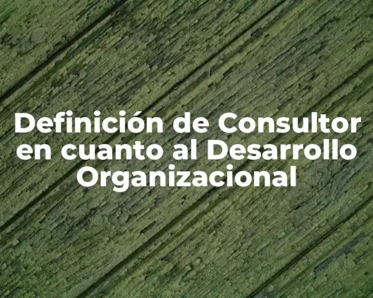 Definición de Consultor en cuanto al Desarrollo Organizacional