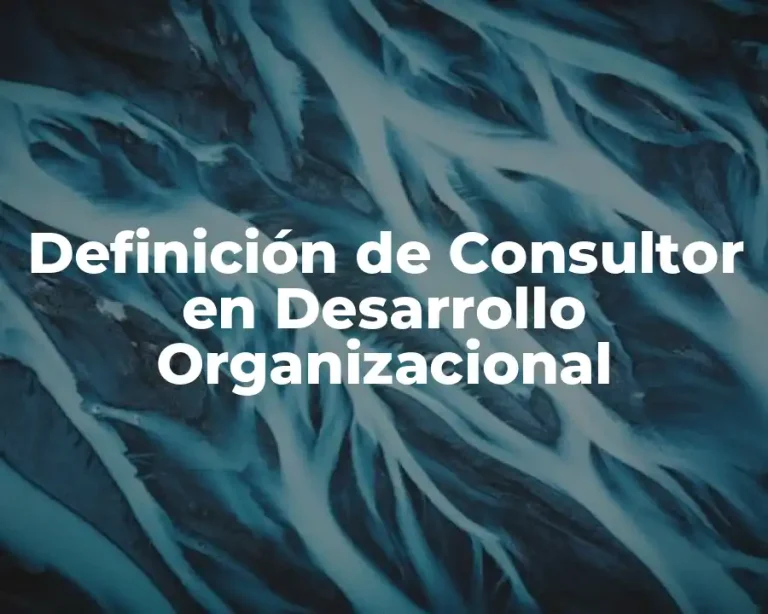 Definición de Consultor en Desarrollo Organizacional
