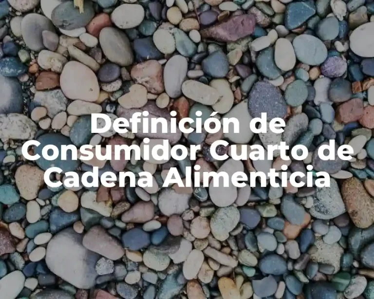 Definición de Consumidor Cuarto de Cadena Alimenticia