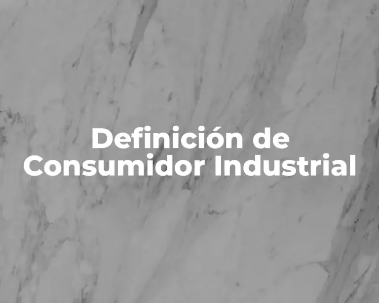 Definición de Consumidor Industrial